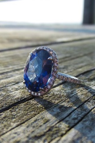 Sapphire Ring on a Beach Boardwalk